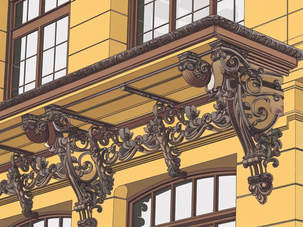 Detal architektoniczny gzymsu w stylu klasycznym