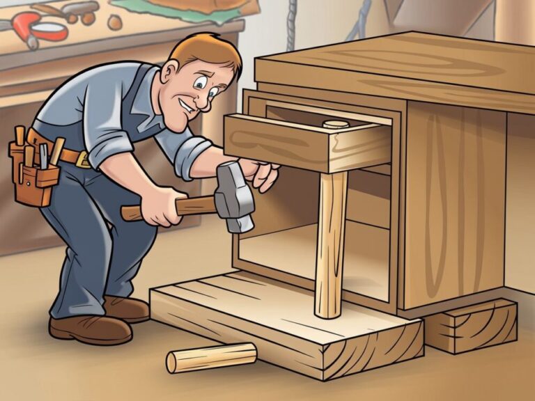 Proces usuwania kołka drewnianego z pomocą narzędzi stolarskich