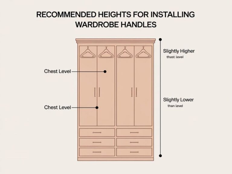Uchwyty w szafie na wysokości 100 cm od podłogi