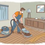 Wypełnianie szczelin w parkiecie masą szpachlową