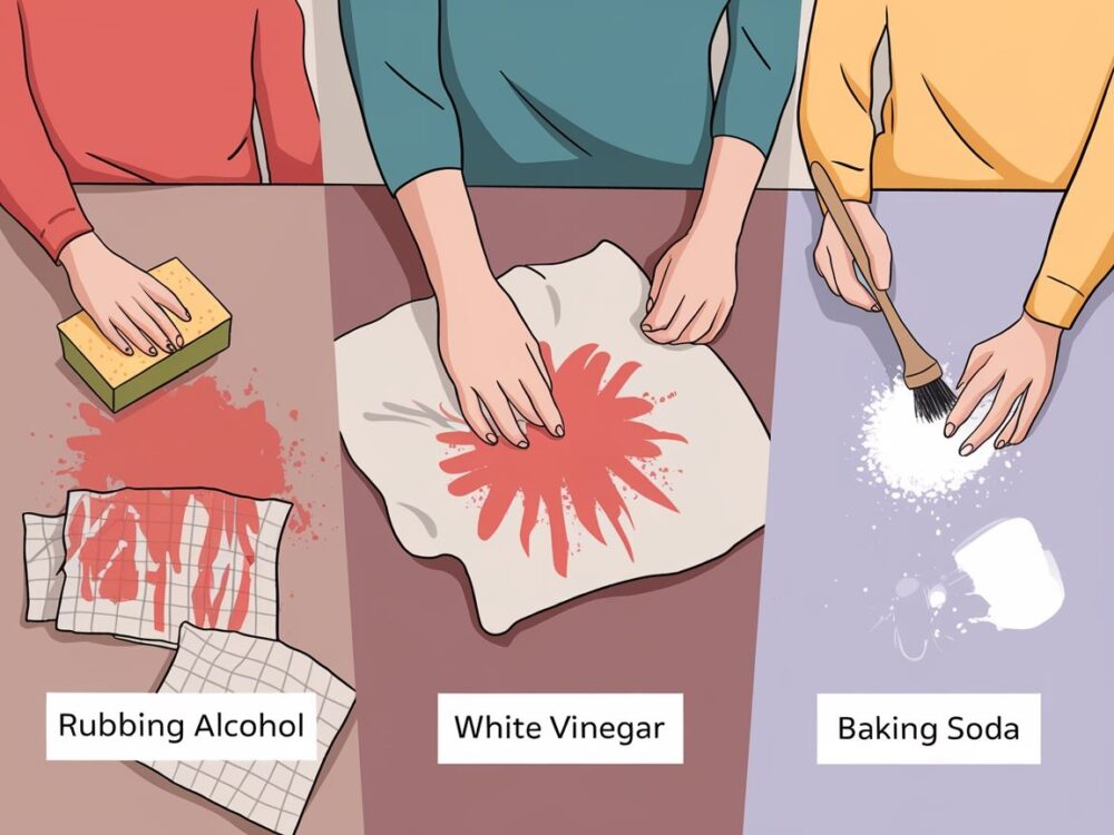 Zabrudzone markerem meble plastikowe czyszczone spirytusem